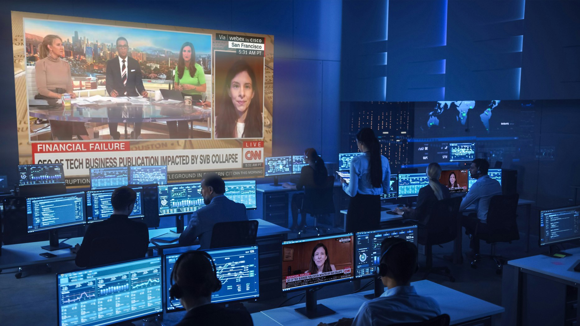 The Information's Jessica Lessin, appearing live on CNN on Wednesday, March 15. Composite art by Clark Miller