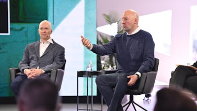 Ben Horowitz (left) and Marc Andreessen at the Future Investment Initiative Institute conference in Miami in late March. Photo courtesy of FII Institute