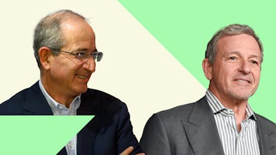 Comcast's Brian Roberts and Disney's Bob Iger. Photos by Getty