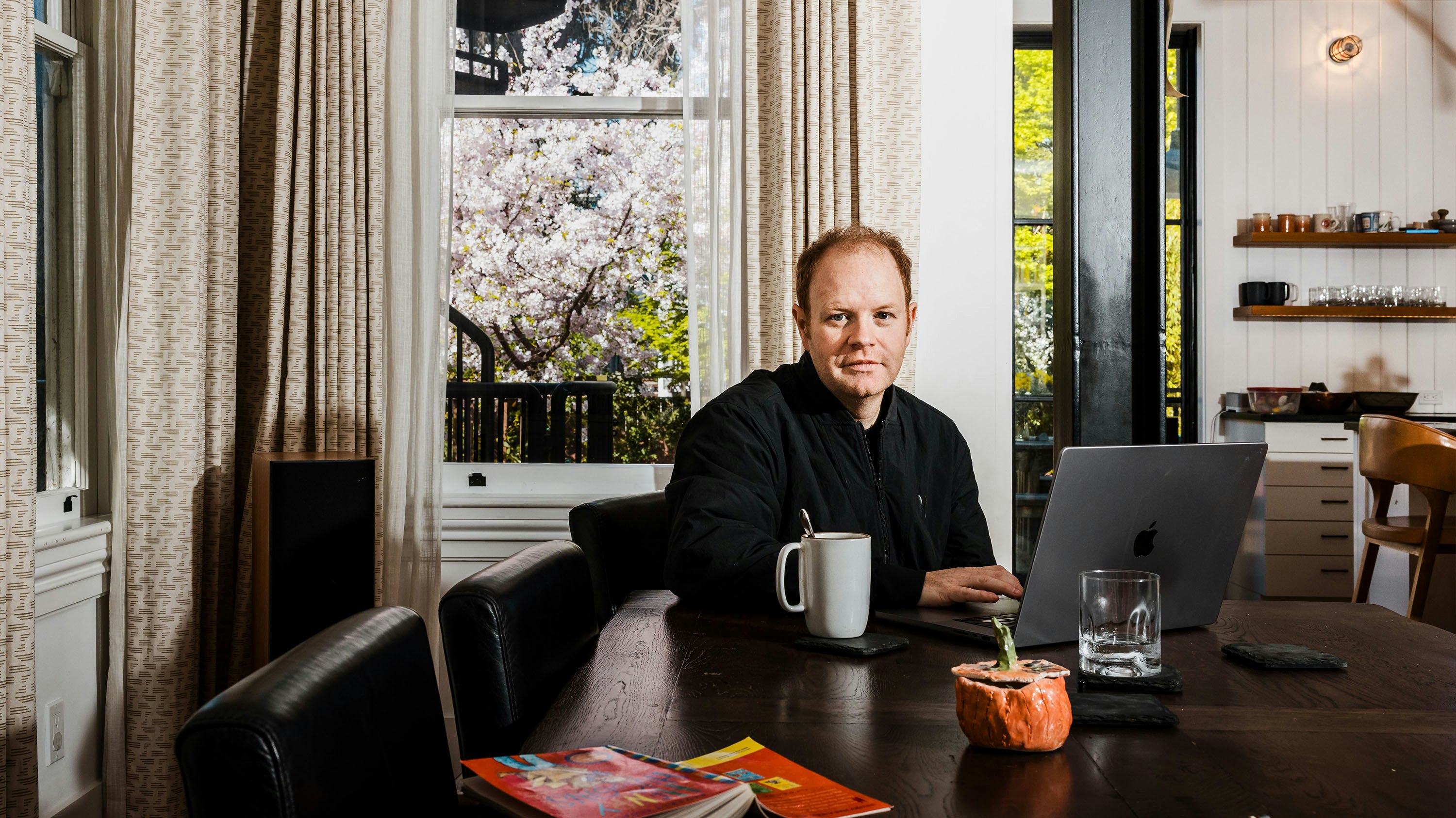 Rippling CEO Parker Conrad at his home in San Francisco on April 10, 2023. Photo by Carolyn Fong for The Information