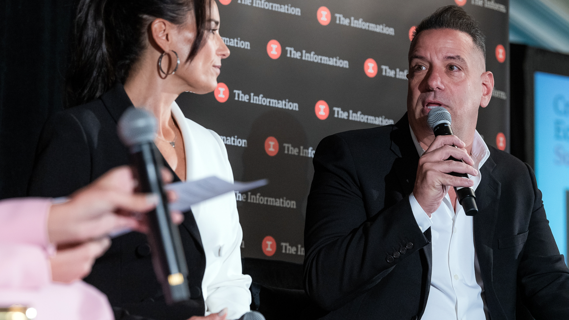 From left, Heidi and Marc D’Amelio at The Information’s Creator Economy Summit in Los Angeles. Photo by Erin Beach