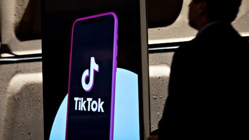 A TikTok ad in the Washington D.C. metro. Photo by Bloomberg.