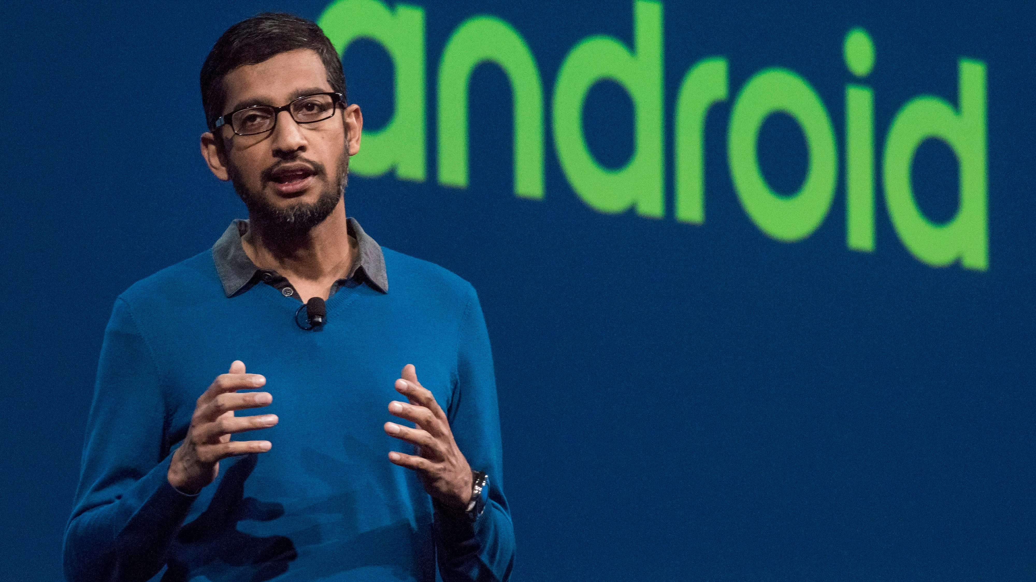 Google CEO Sundar Pichai. Photo by Bloomberg. 