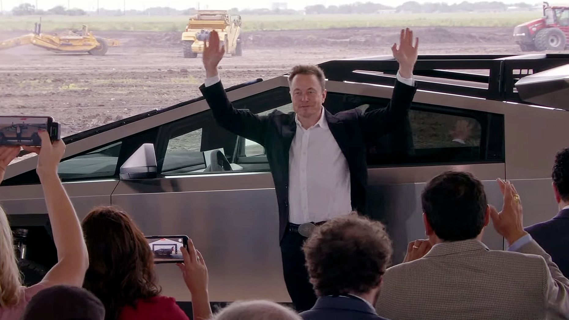 Elon Musk at a Tesla event in Corpus Christi, Texas, on May 8. Photo via YouTube/Tesla