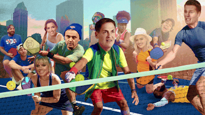From left, Major League Pickleball owners Dude Perfect, Heidi Klum, Eva Longoria, Gary Vaynerchuk, Mark Cuban, Naomi Osaka, Kate Upton, David Dobrik, LeBron James and Tom Brady. Photo-composite by Clark Miller. Gary Vaynerchuk by Michael Nagle/Bloomberg, Kate Upton by Humberto Vidal, Lebron James by Ashley Landis-Pool/Getty Images.