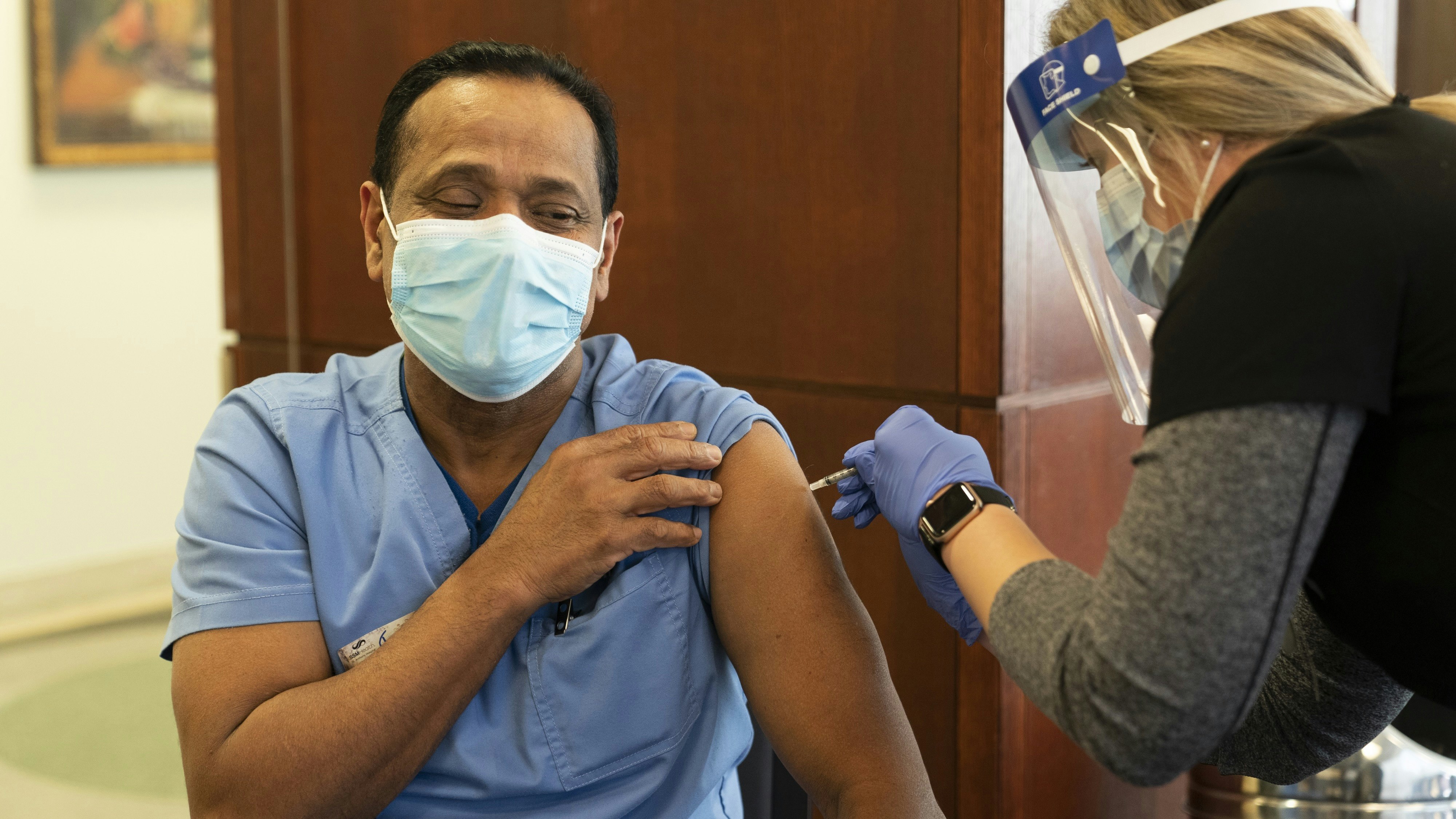 Healthcare workers at an SSM Health hospital—a former CareRev client—in Oklahoma City in 2020. Photo by Getty Images
