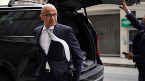 Microsoft CEO, Satya Nadella, arriving at federal court in San Francisco on June 28. Photo by Getty.