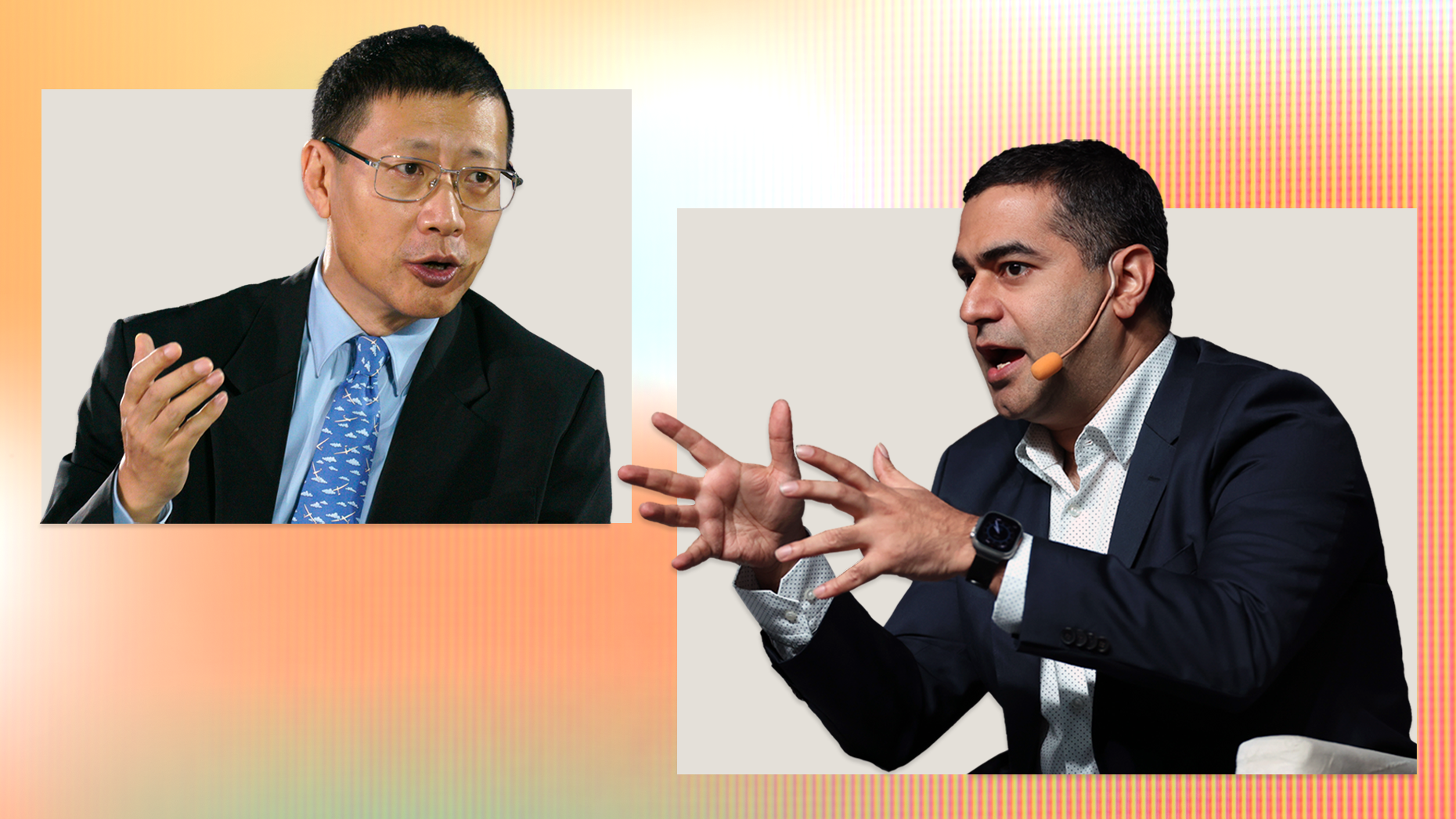 Neil Shen of  Sequoia China, and Shailendra Singh of Sequoia India, now. Peak XV Partners. Photos by Getty.