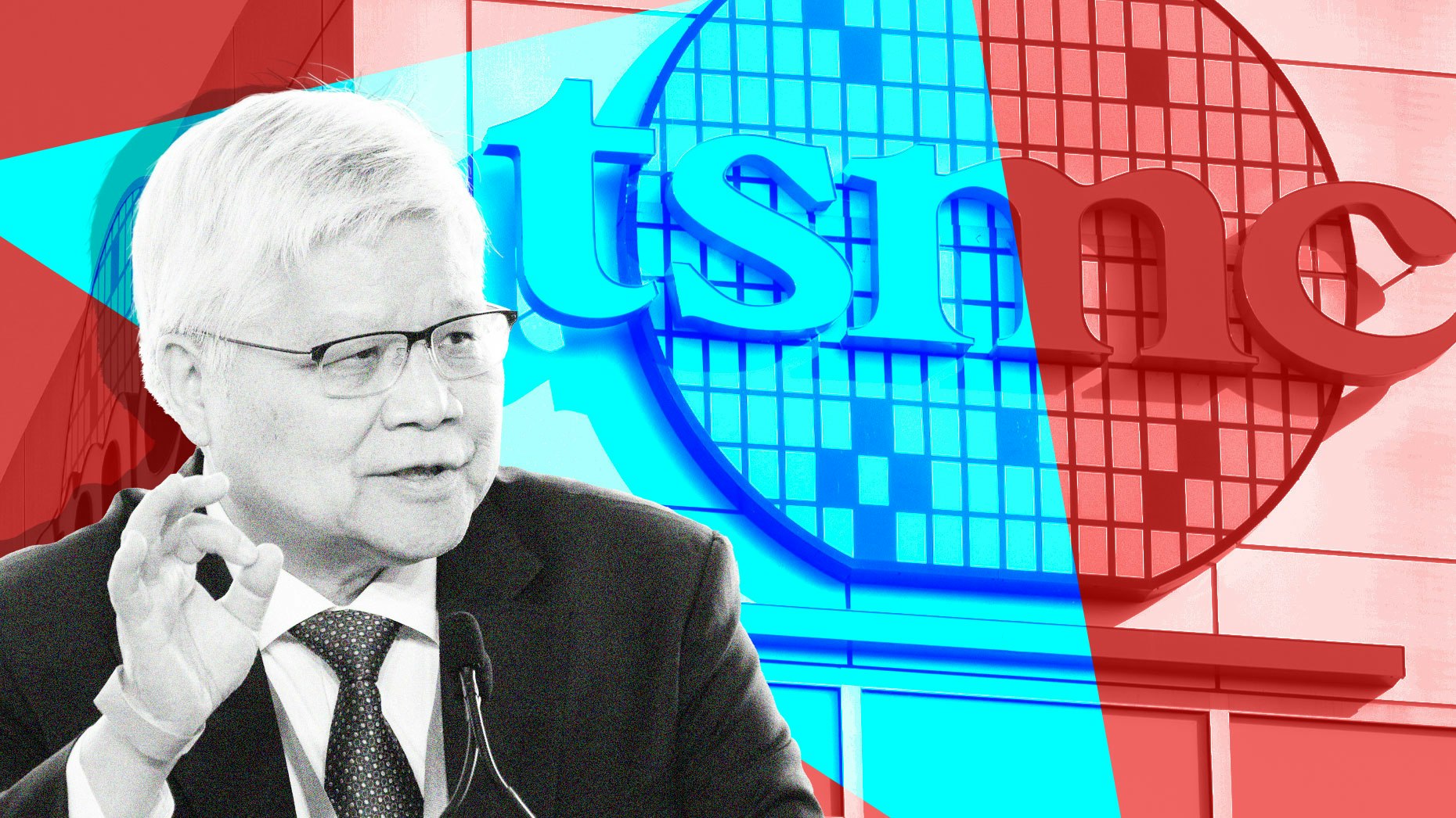 TSMC's chief executive officer, C. C. Wei. Photo by Getty. Art by Mike Sullivan