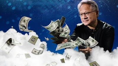 Nvidia CEO Jensen Huang. Art by Clark Miller