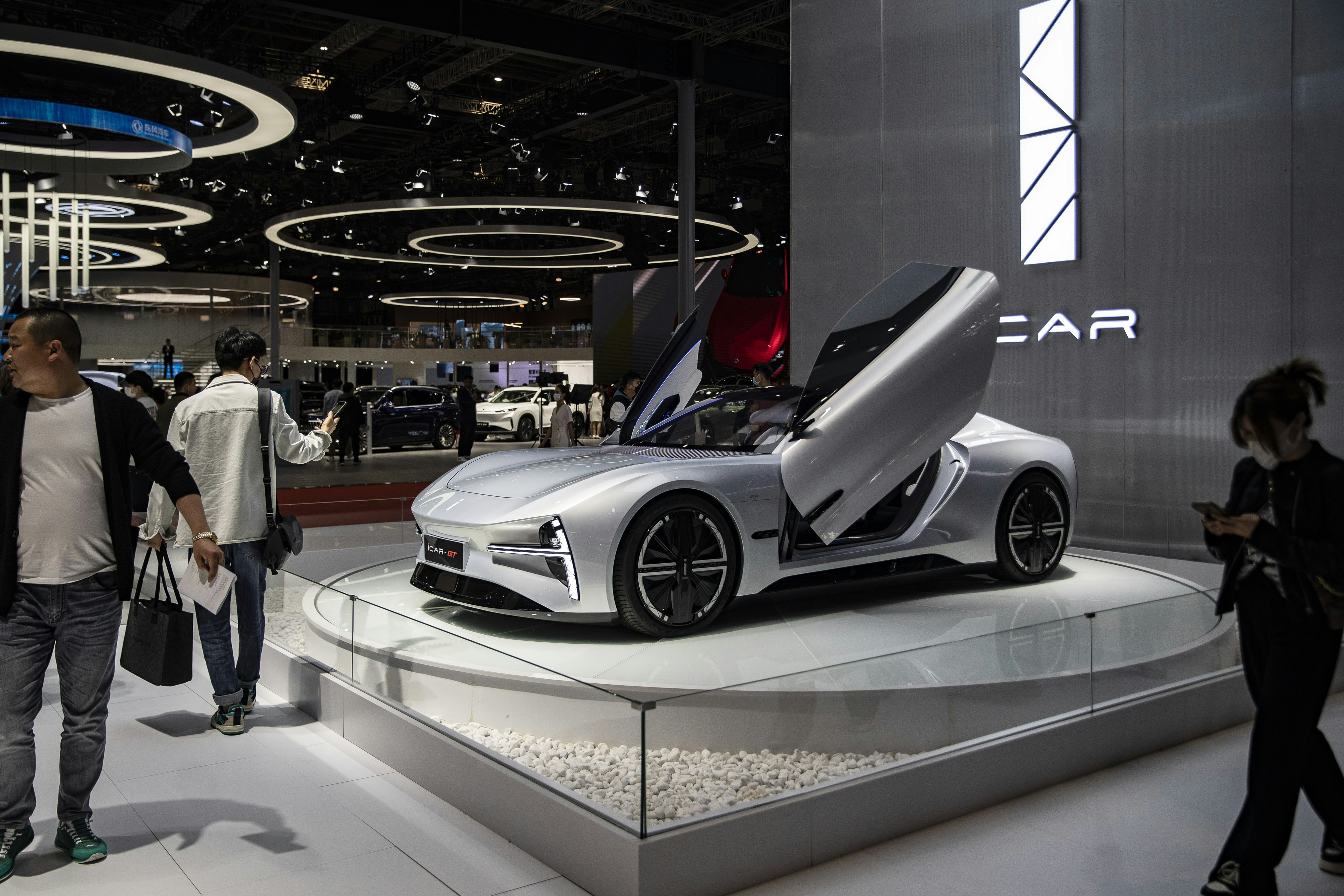 China's Chery plans to use a sodium-ion battery in its iCar. Photo: Qilai Shen/Bloomberg/Getty 