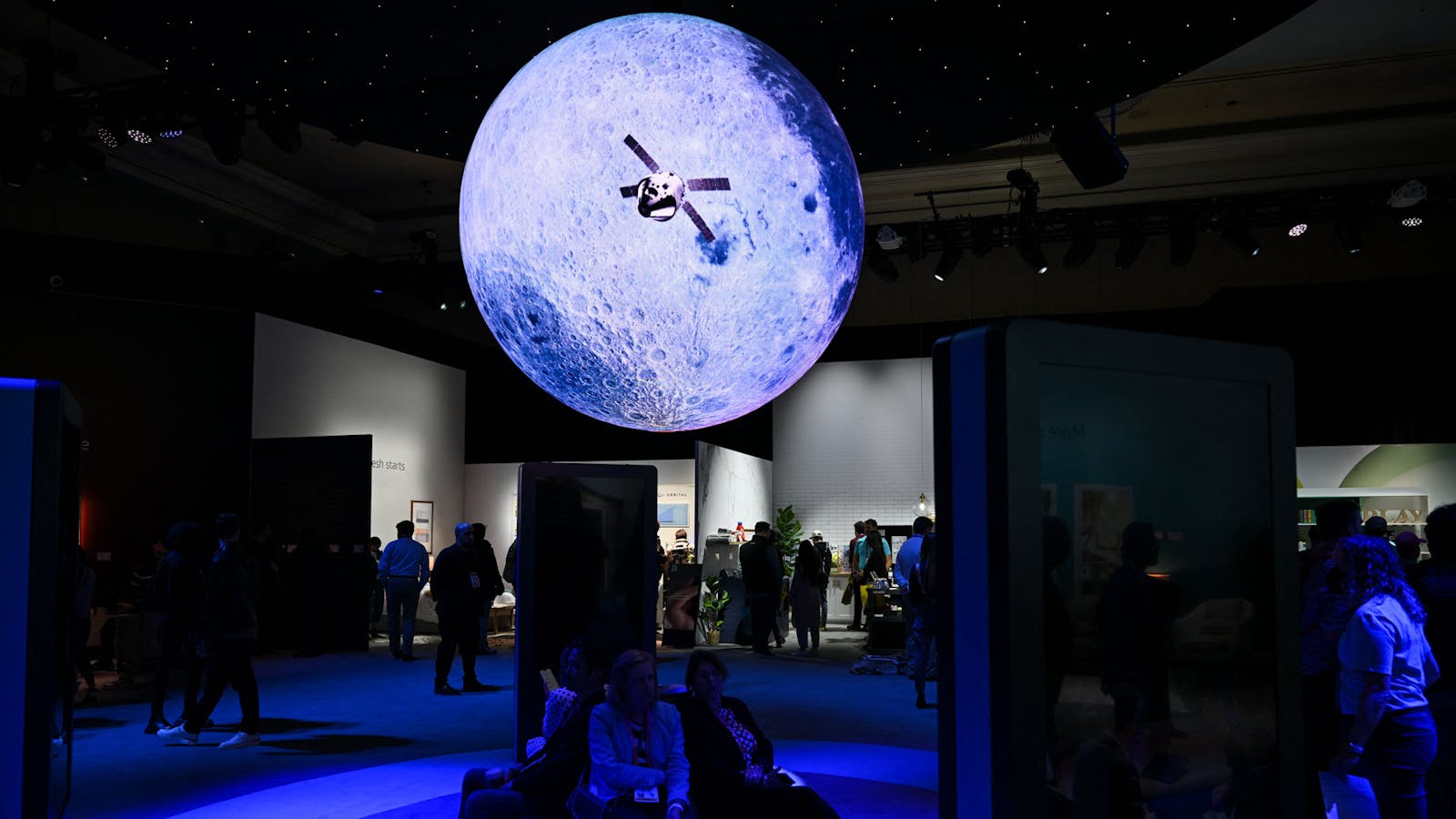 An Amazon Project Kuiper display at the 2023 Consumer Electronics Show in Las Vegas. Photo by Getty.