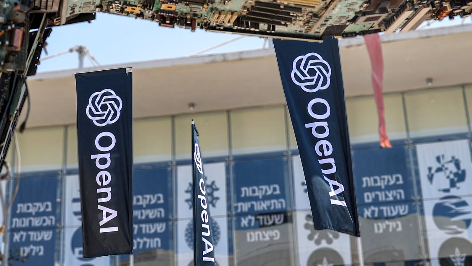 An OpenAI exhibit at Tel Aviv University on June 5. Photo by Getty.