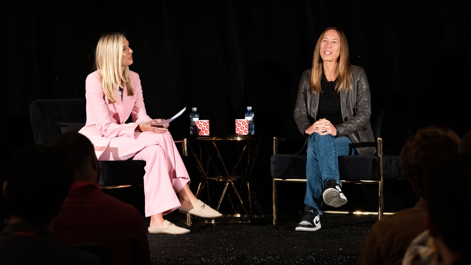 Sandie Hawkins, former TikTok U.S. E-Commerce General Manager (right), with The Information's Kaya Yurieff at our Creator Economy Summit in April. Photo by Erin Beach.