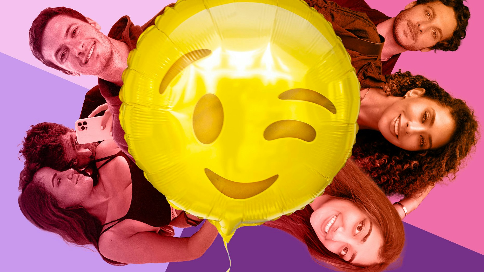 Clockwise from left, creators Katerina and Yinon Horowitz, Jack Settleman, Ross Pomerantz, Raven Ross and Komal Nambiar. Art by Clark Miller