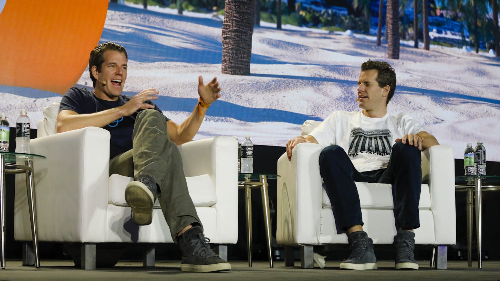 Tyler (left) and Cameron Winklevoss, co-founders of Gemini. Photo by Bloomberg via Getty.