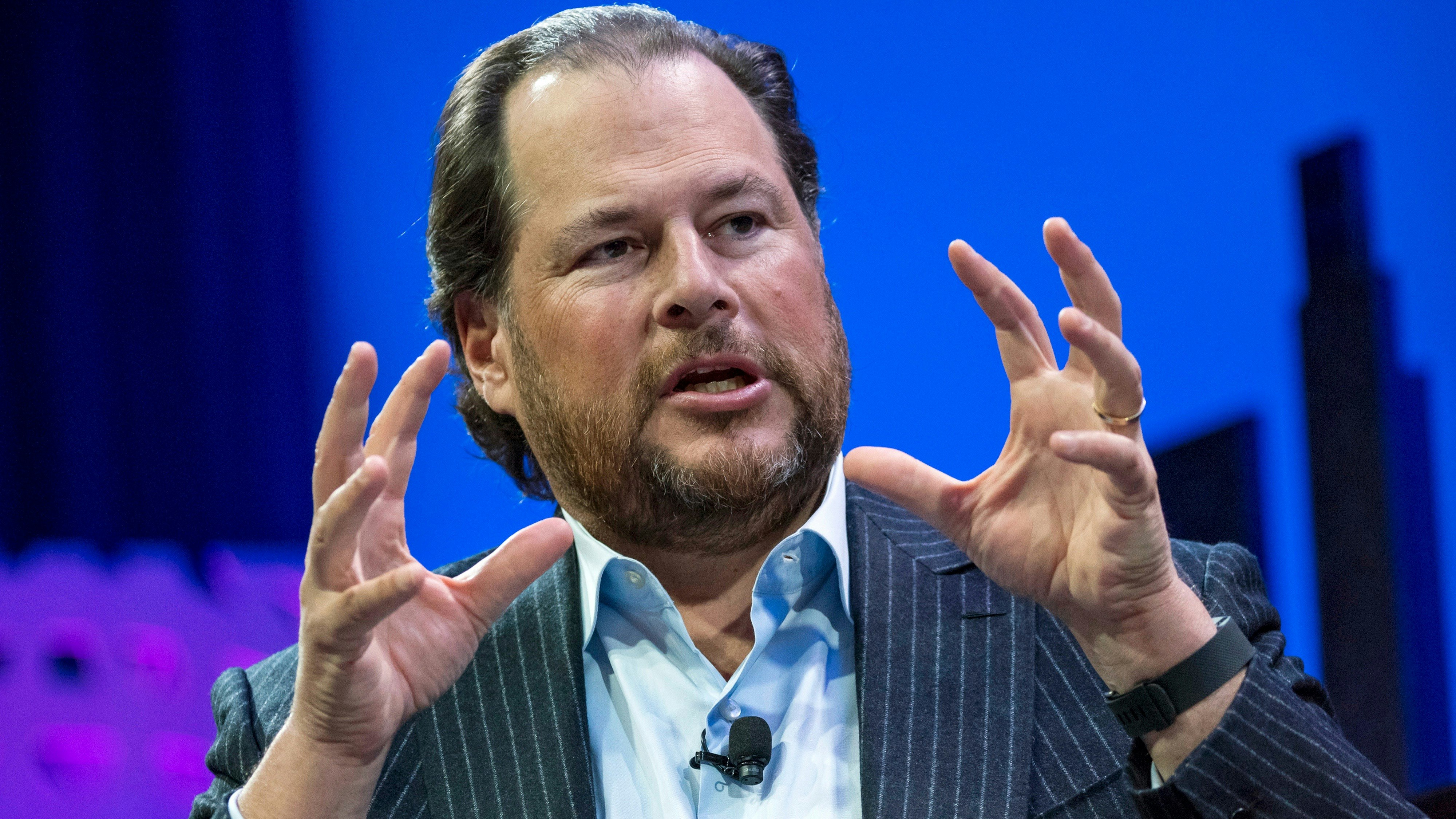 Salesforce CEO Marc Benioff. Photo by Bloomberg.