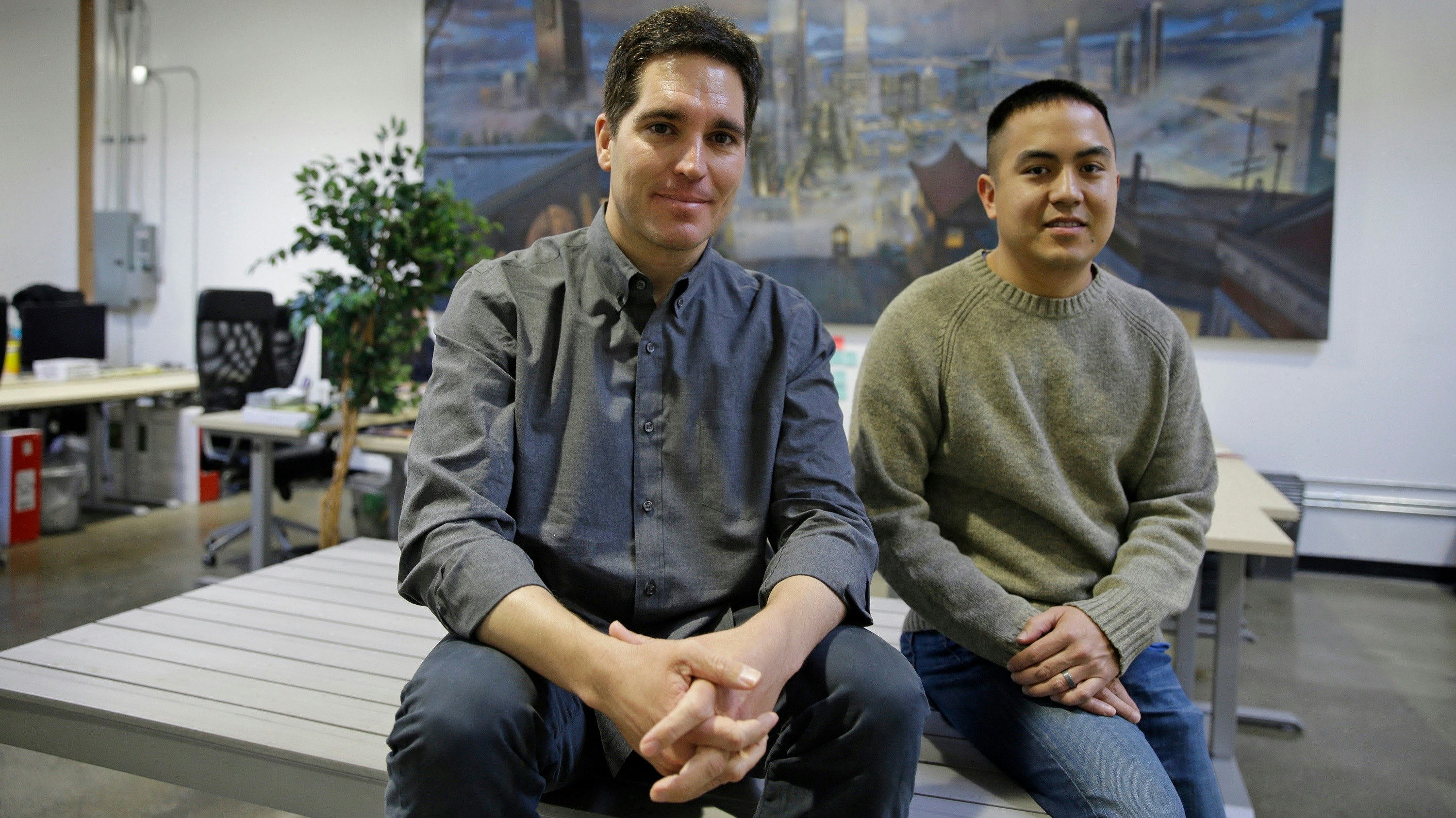 Jason Kilar, left, and his Vessel co-founder Richard Tom. Photo by AP.