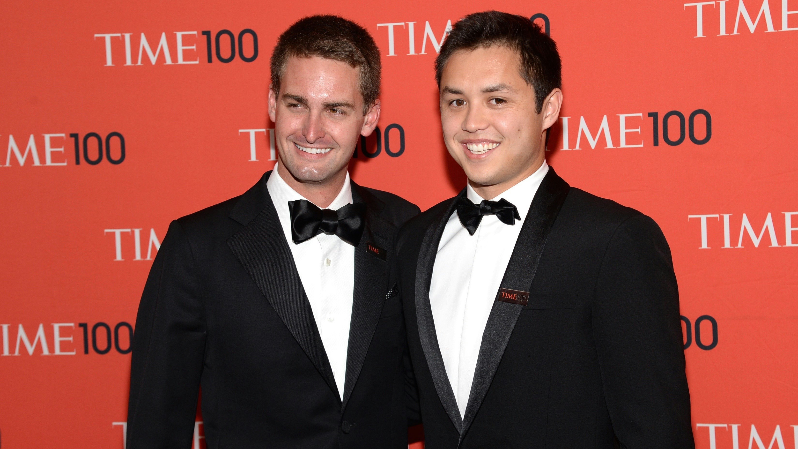 Snapchat CEO Evan Spiegel, left, with his co-founder Bobby Murphy. Photo by AP.