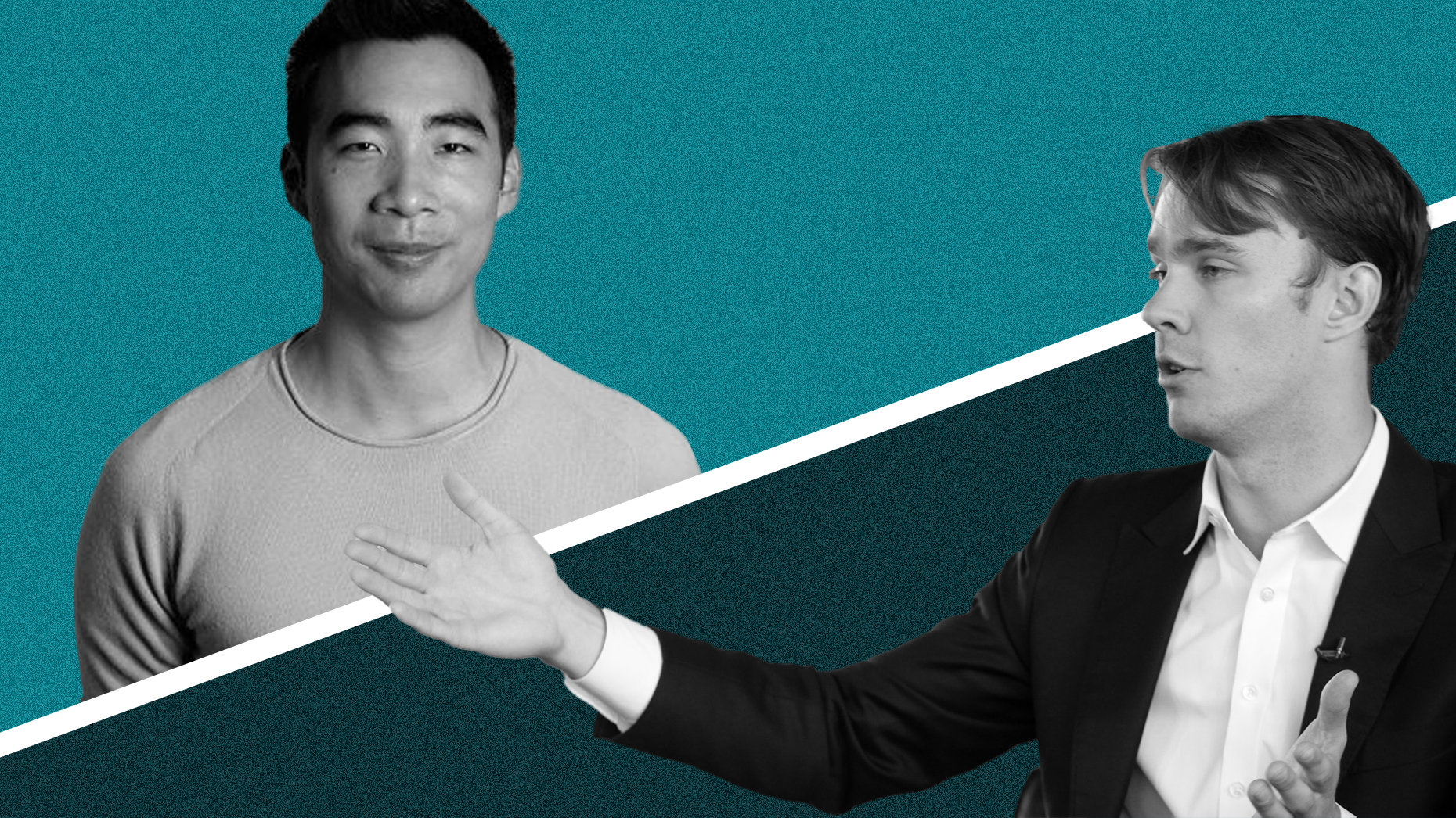 Paradigm co-founders Matt Huang and Fred Ehrsam. Photos via Paradigm and Flickr.