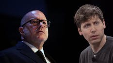 Former Apple design chief Jony Ive and OpenAI CEO Sam Altman. Photos by Getty.
