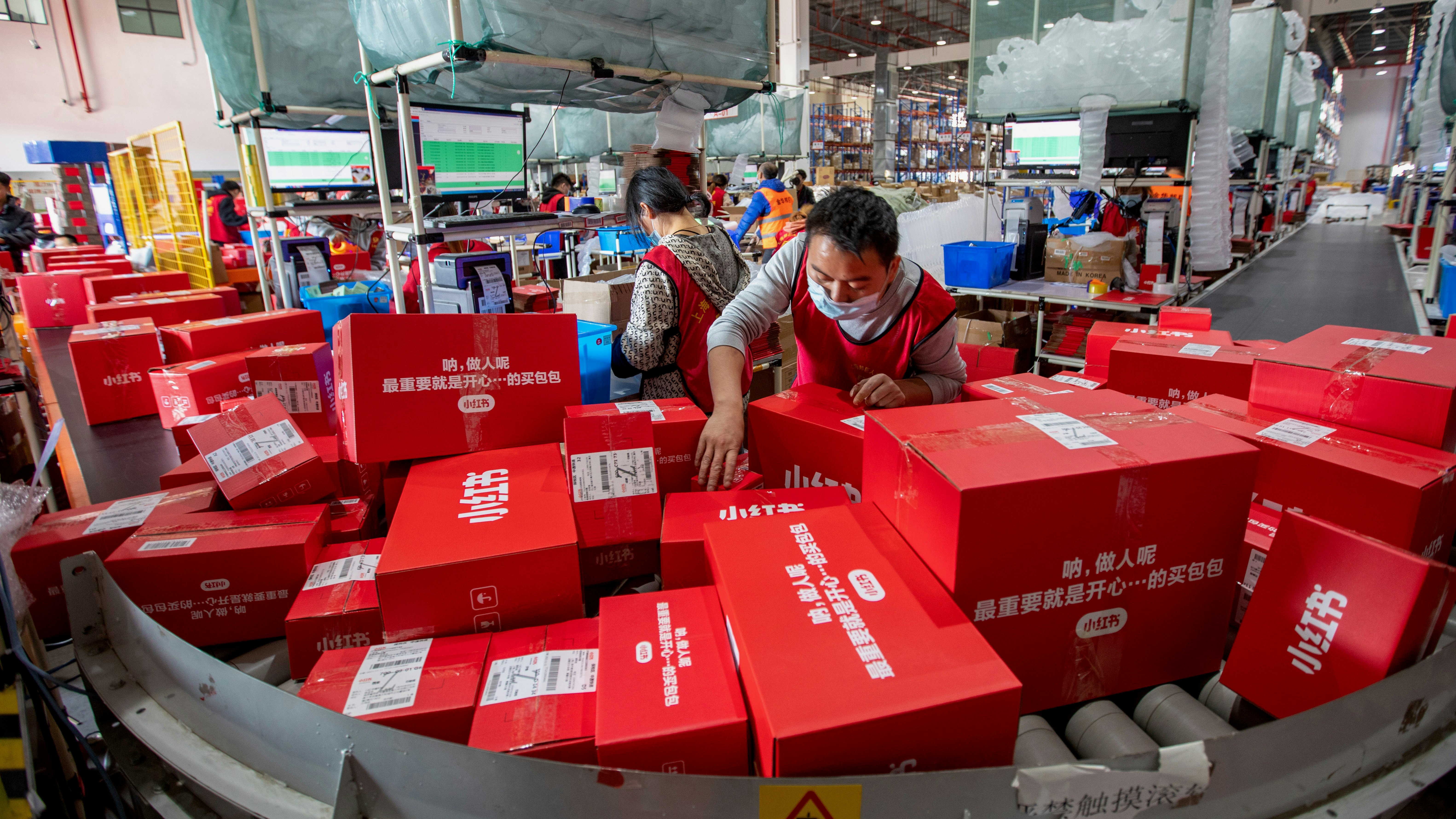 Merchandise purchased through Xiaohongshu (“little red book”) in Jinhua, China. VCG via Getty Images