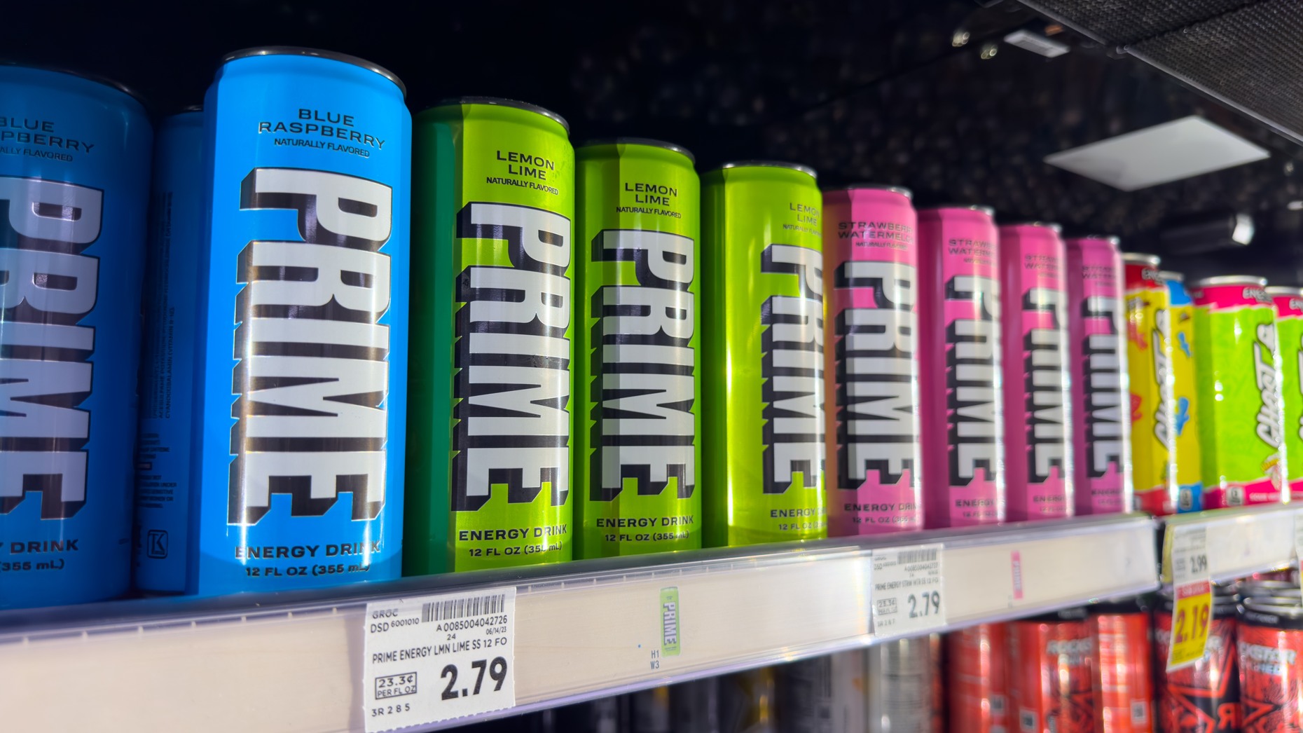 Prime energy drinks. Photo via Shutterstock