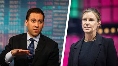 Ian Sigalow and Dana Settle. Photos via Getty.