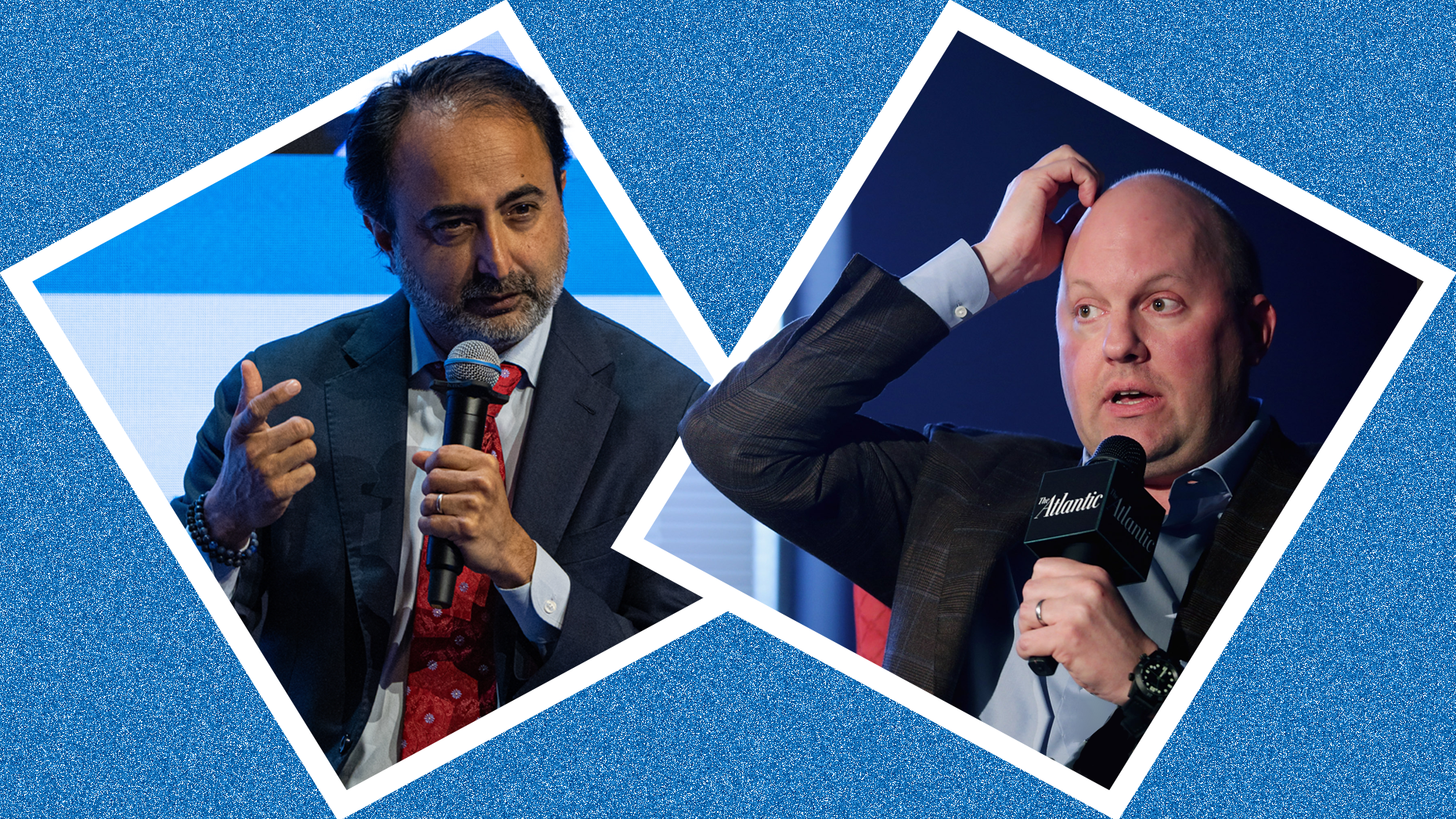 Hemant Taneja, left, and Marc Andreessen. Photos by Getty