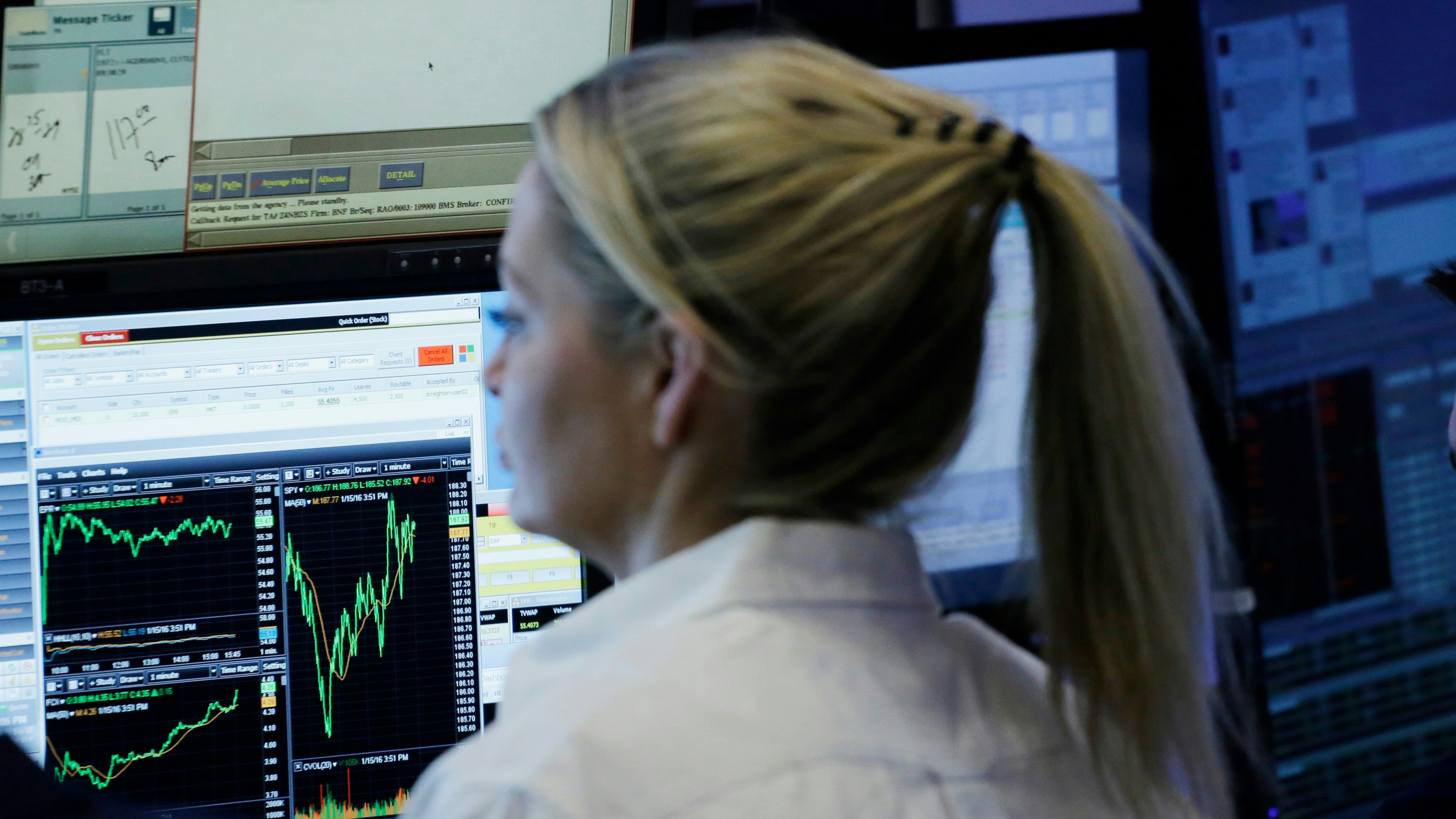 A trader at the New York Stock Exchange on Friday. Photo by AP.