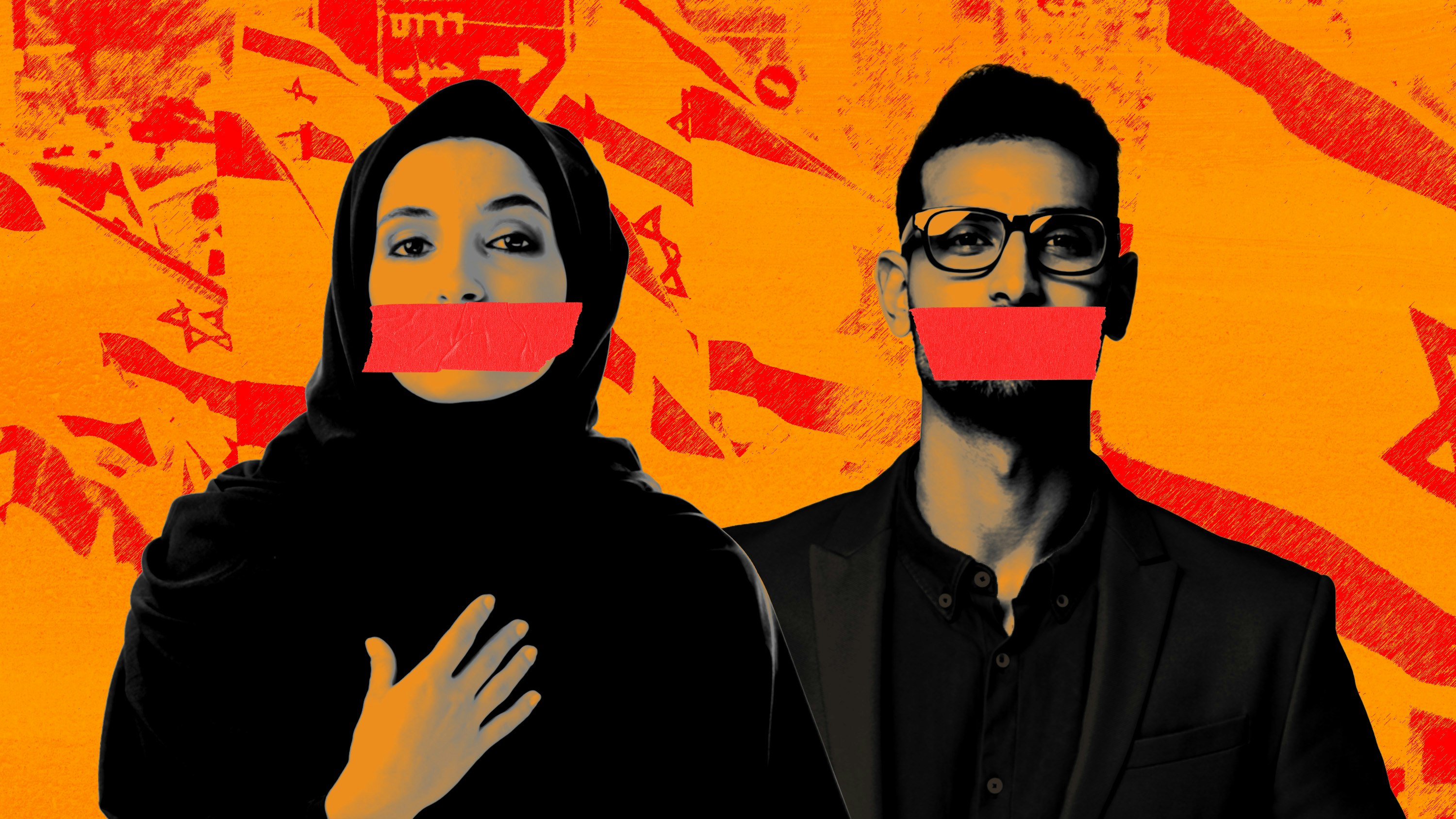 Arab tech founders and investors said that Silicon Valley was not a safe place to express pro-Palestinian perspectives. Art by Clark Miller