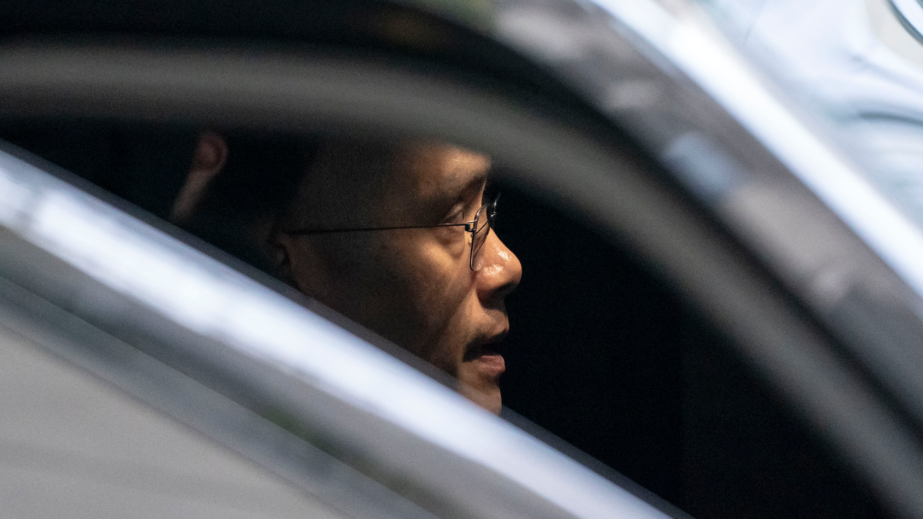 Former Binance CEO Changpeng Zhao leaving court after pleading guilty to violating money-laundering laws. Photo by David Ryder/Getty.