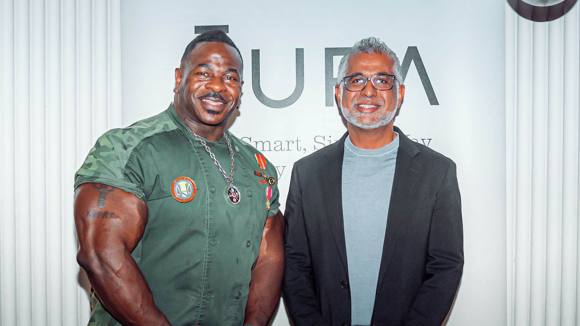 Celebrity chef Andre Rush (left) and Aura CEO Hari Ravichandran. Photo: Aura