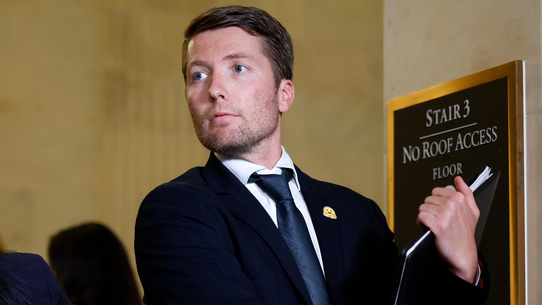 Hugging Face CEO Clement Delangue departs the closed-door "AI Insight Forum" on Capitol Hill on Sept. 13. Photo by Chip Somodevilla/Getty.