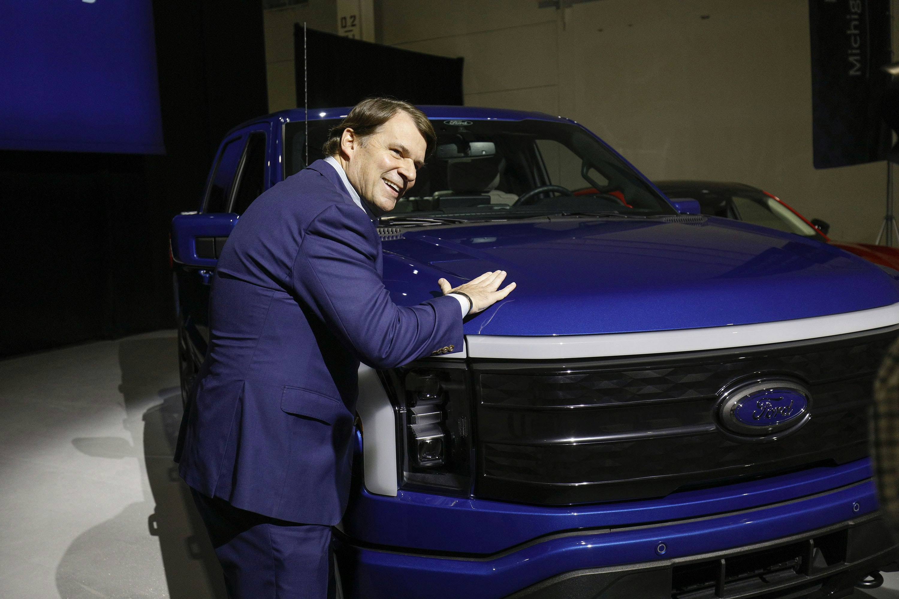 In February, Ford CEO Jim Farley announced the company would make inexpensive iron-based batteries in Marshall, MI. But the batteries would use Chinese technology, igniting criticism. Photo: Bill Pugliano/Getty