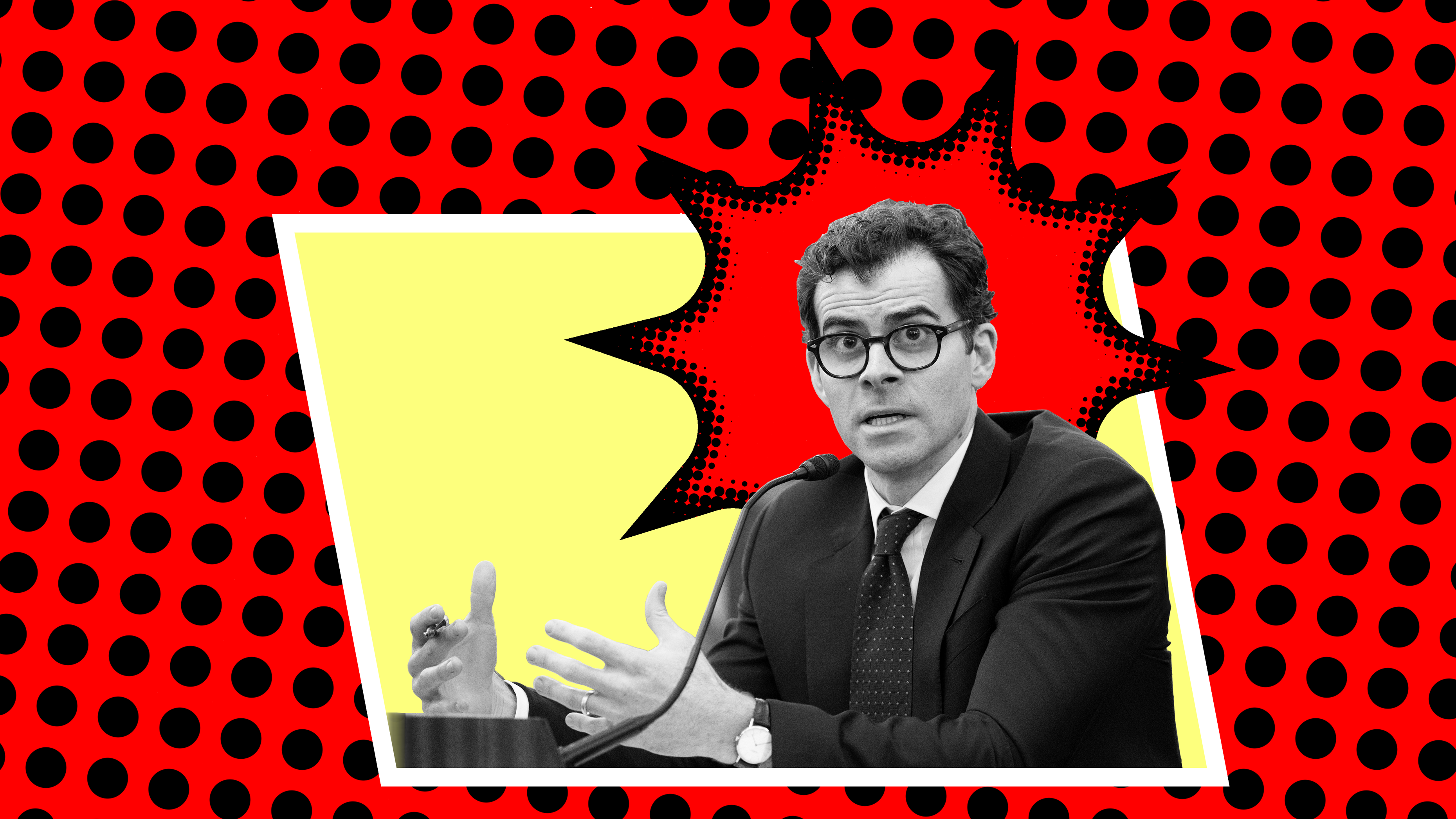 Instagram chief Adam Mosseri. Photo via AP/Art by Shane Burke.