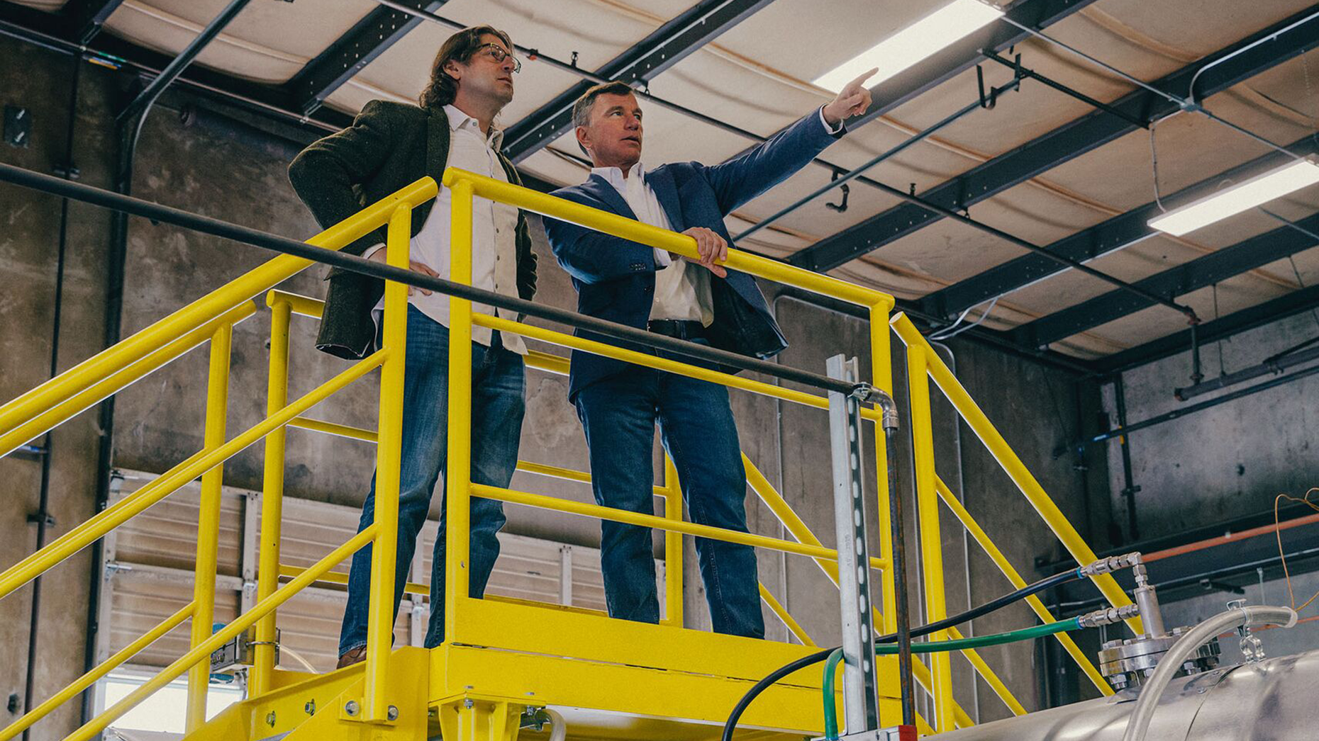 Group14 Technologies CTO Rick Costantino, left, and CEO Rick Luebbe in the company’s factory in Woodinville, Wash. Photo: Courtesy Group14