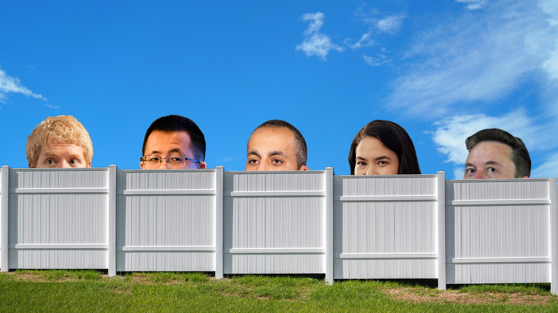 "The Shy Five": Pat Collison (Stripe), Zhang Yiming (ByteDance), Ali Ghodsi (Databricks), Melanie Perkins (Canva) and Elon Musk (SpaceX).