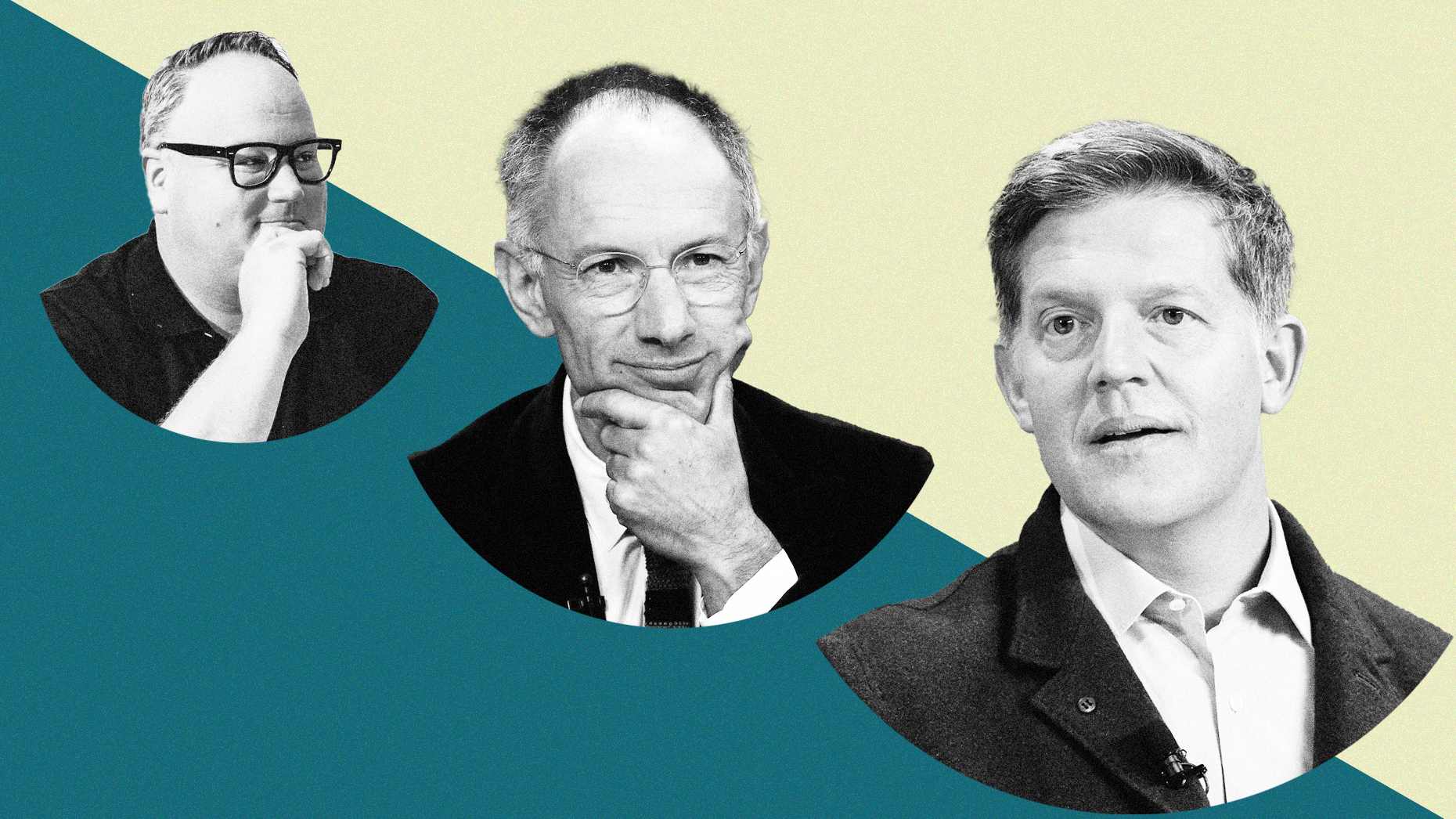 From left: Matt Miller, Mike Moritz and Roelof Botha. Photos by Sequoia; Getty.