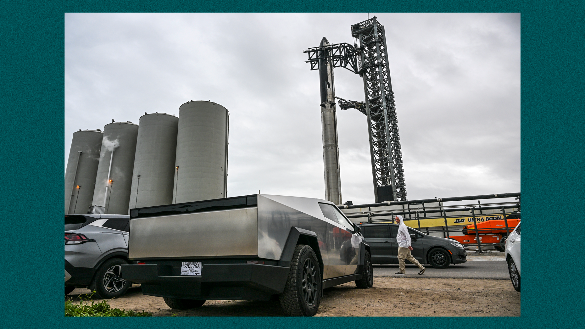 The SpaceX Starship stands on the launch pad ahead of its third flight test from Starbase in Boca Chica, Texas on Tuesday. Photo by Chandan Khanna/AFP via Getty Images.