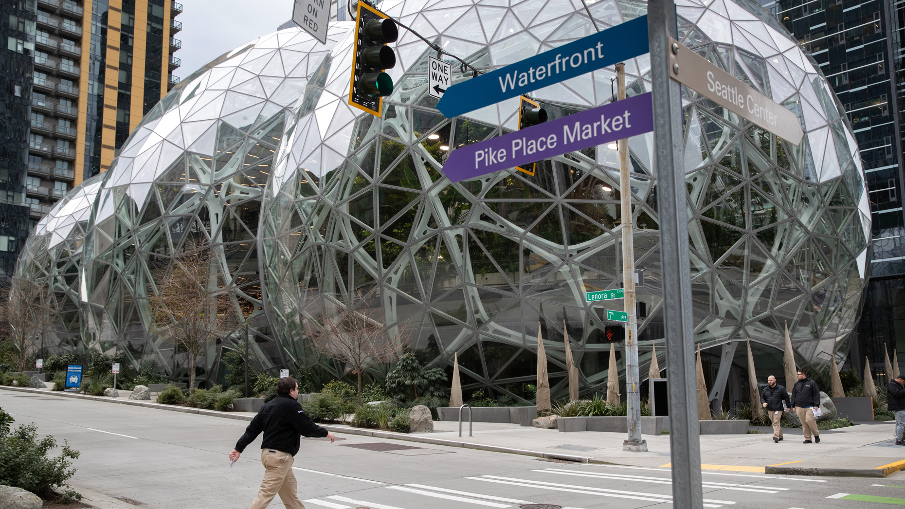 The Amazon Spheres in Seattle. Photo by John Moore/Getty Images.