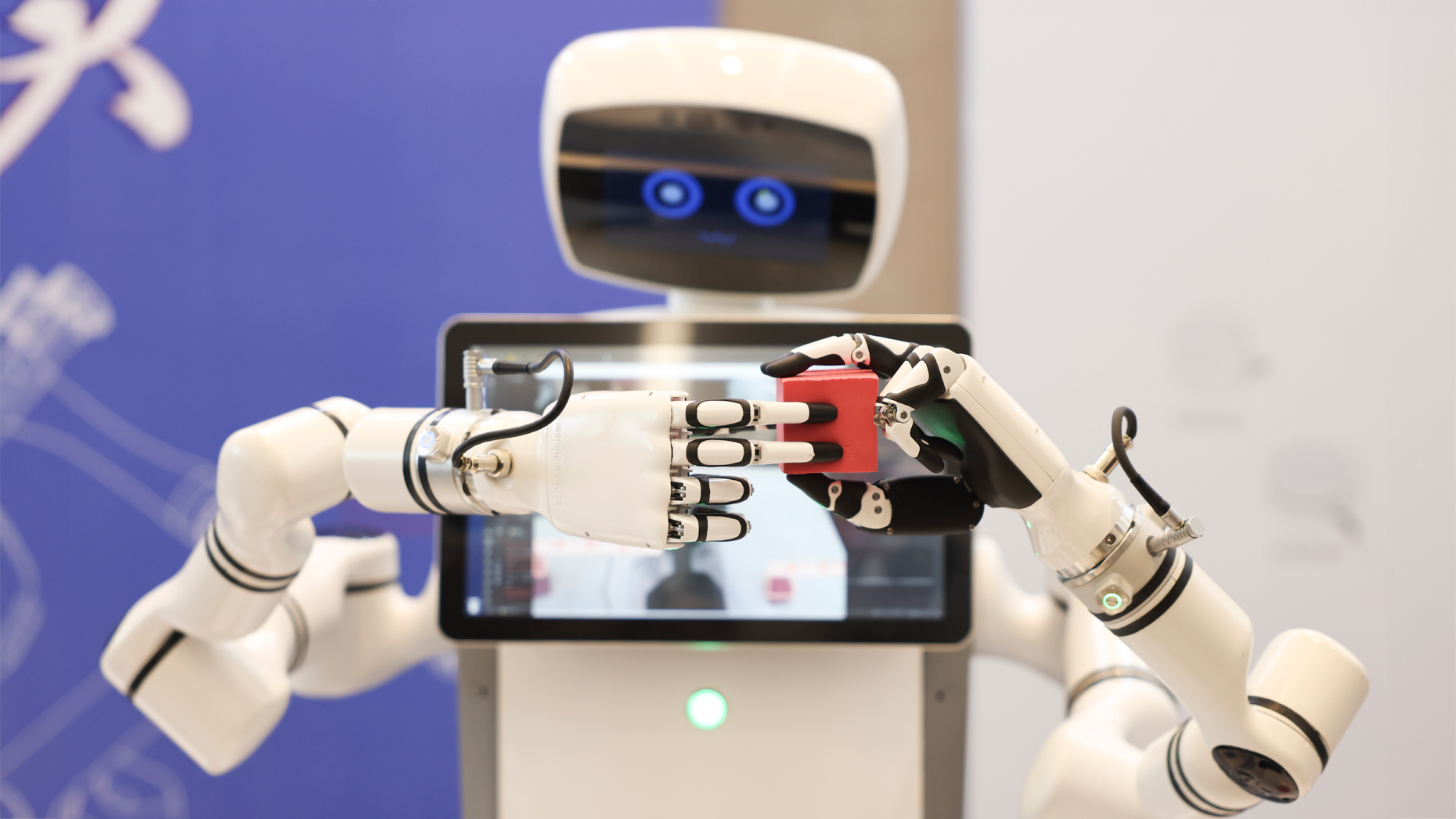 A humanoid robot at an expo in Beijing on April 9. Photo by VCG via Getty Images.