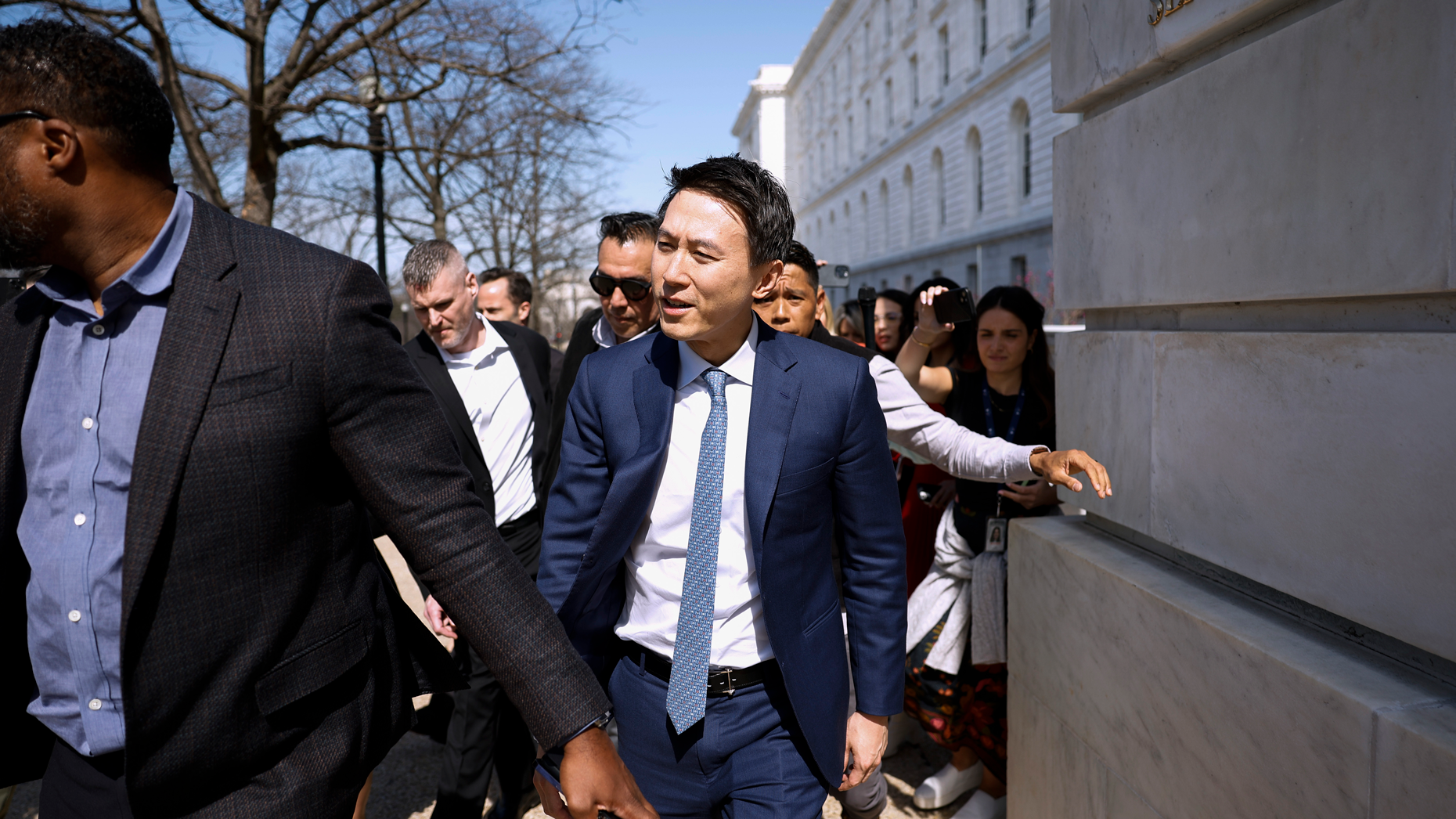 TikTok CEO Shou Zi Chew in Washington in March. Photo by Anna Moneymaker/Getty Images.
