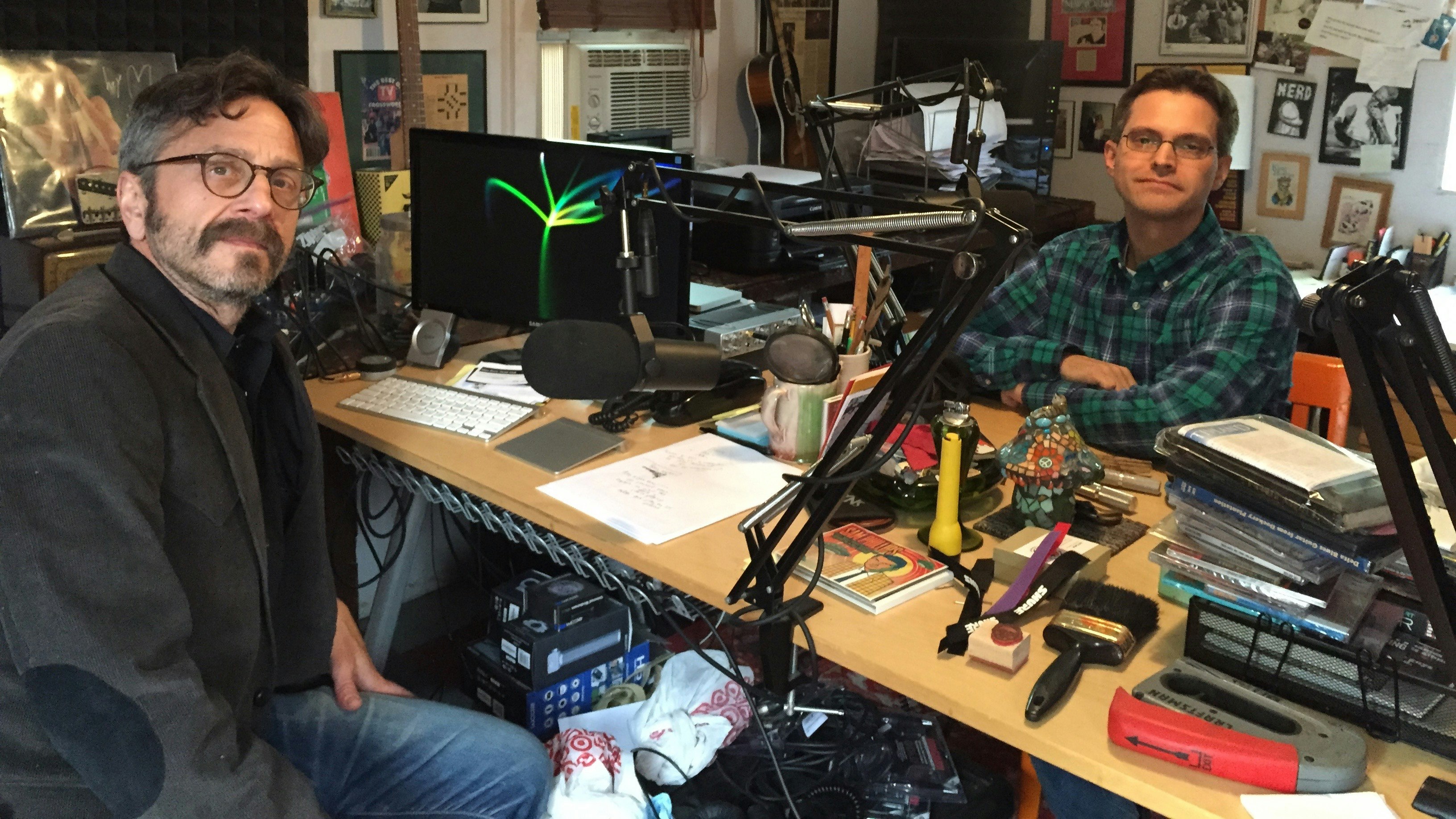 Marc Maron, left, and Brendan McDonald.  Photo by Sarah Cain.