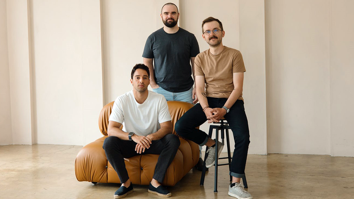 Beehiiv co-founders from left to right: Tyler Denk, Benjamin Hargett and Jacob Hurd. 