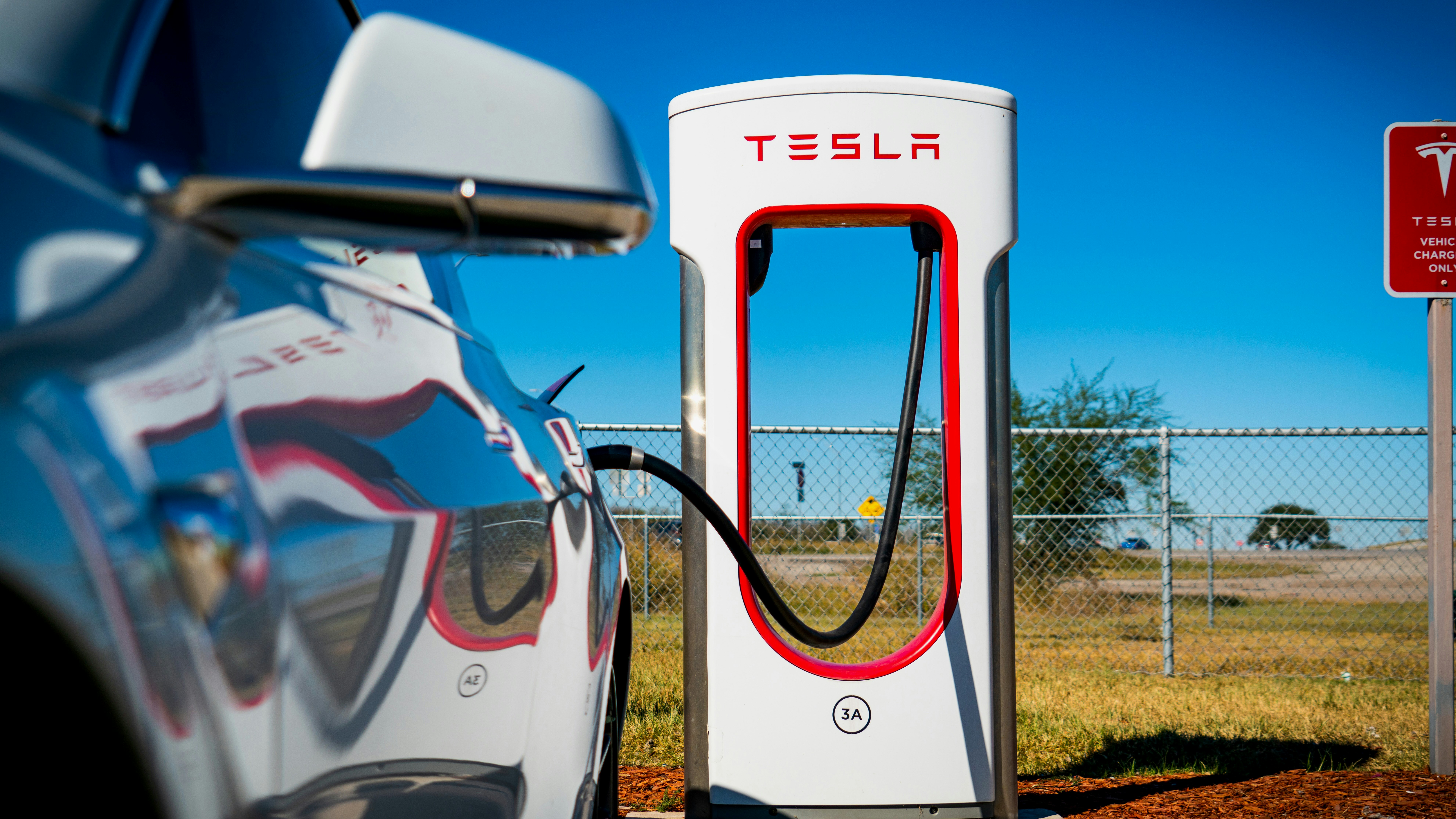A Tesla Supercharging station in Austin. Photo by Getty Images