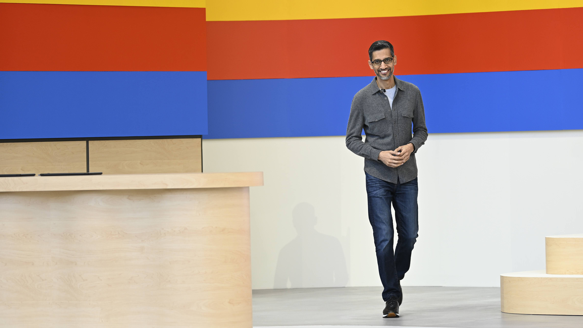 Google CEO Sundar Pichai at Google’s I/O developer conference on Tuesday. Photo by Google