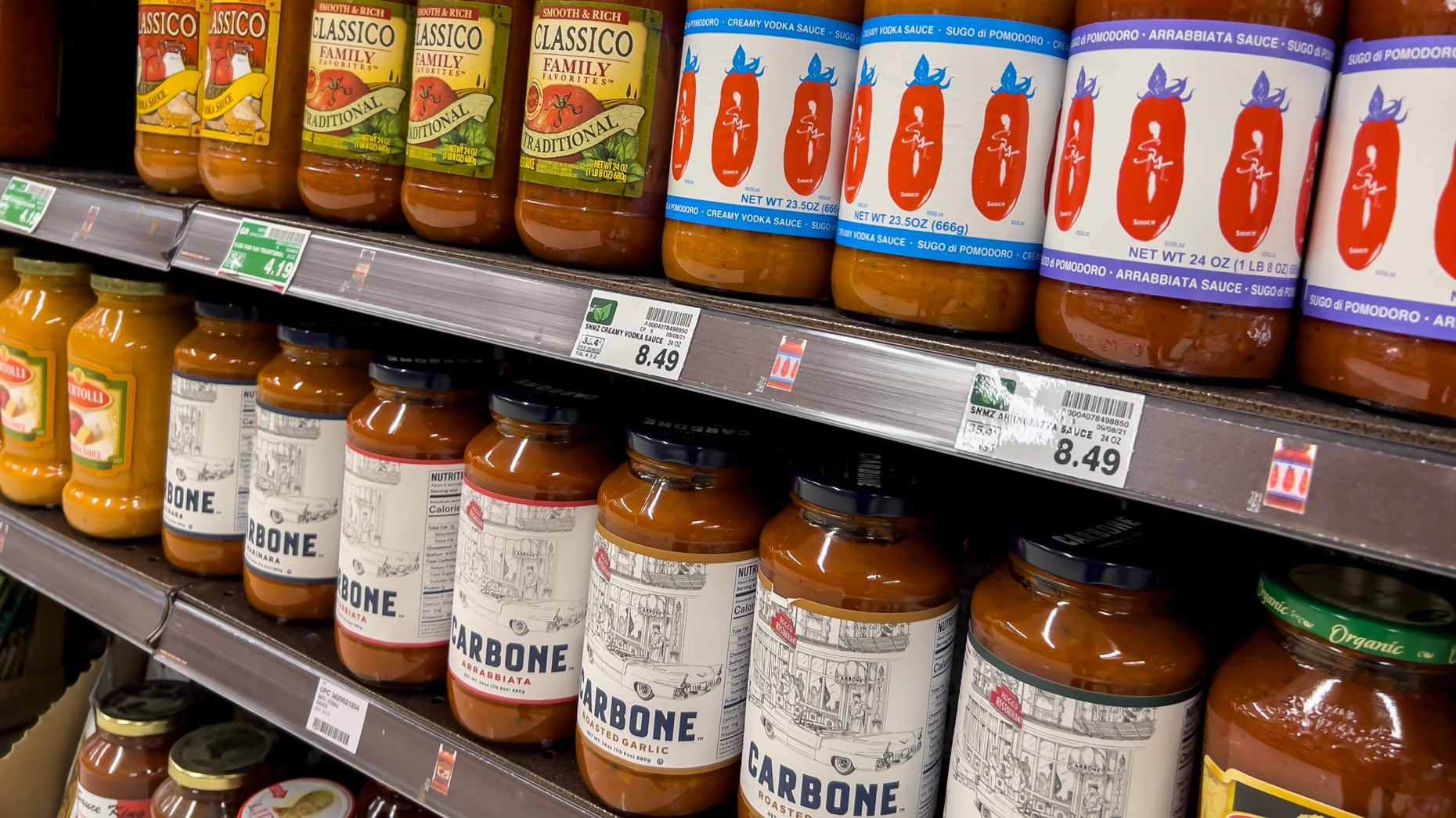 Carbone Fine Foods has worked with Ampla for funding on its retail tomato sauce. Photo via Adobe Stock.