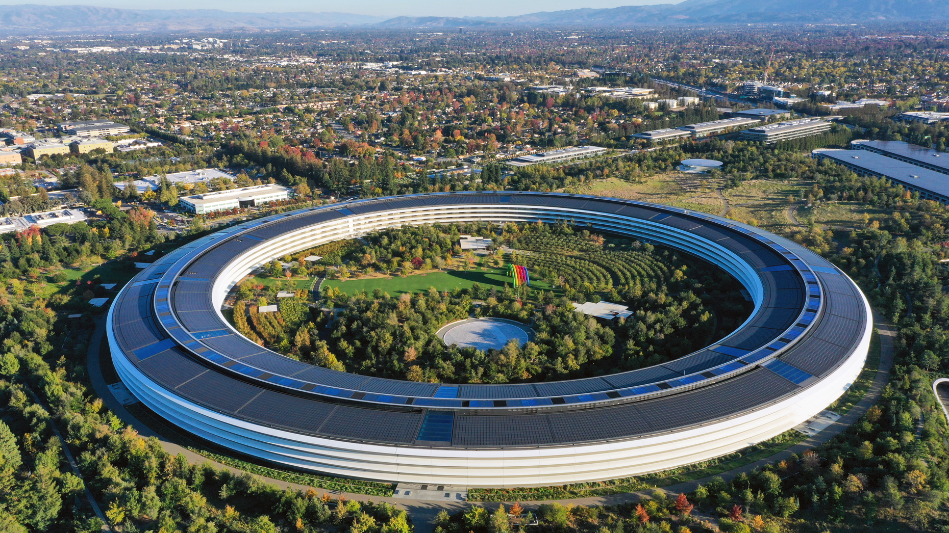 The Apple Park campus in Cupertino, Calif. Photo by Anadolu via Getty Images.