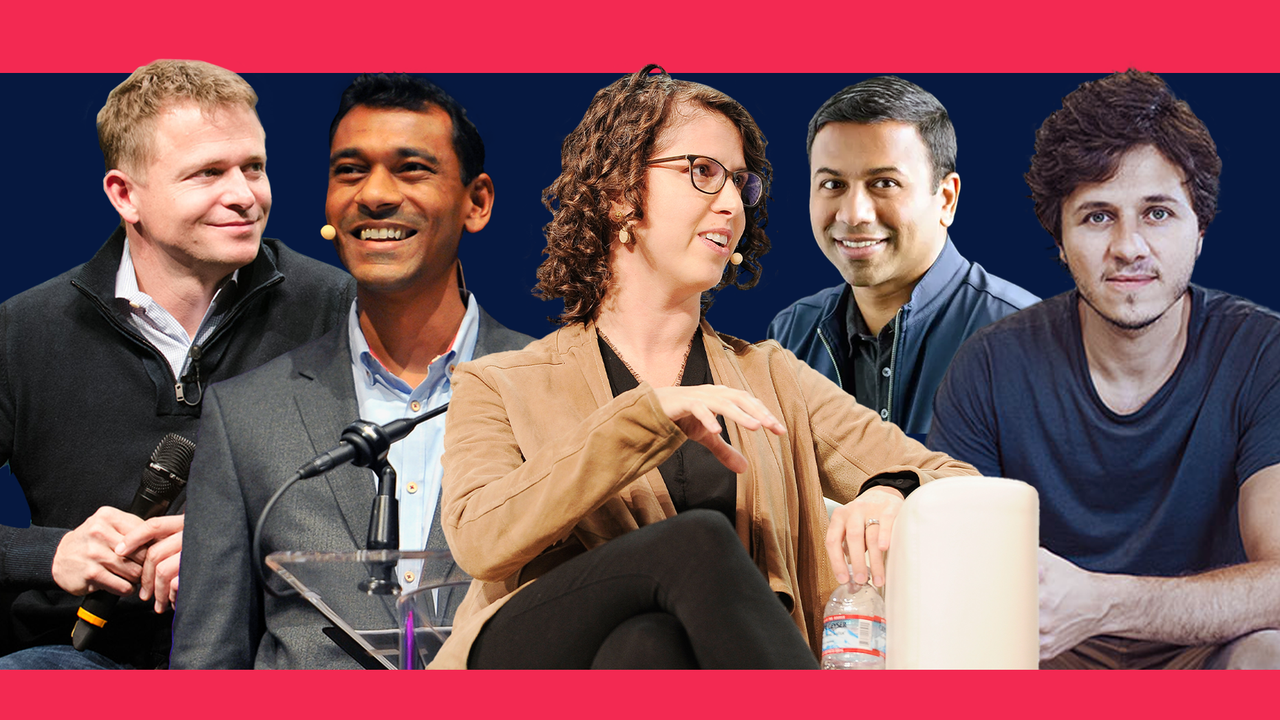 Left to right: Peter Fenton, Eric Vishria, Sarah Tavel, Chetan Puttagunta and Victor Lazarte.